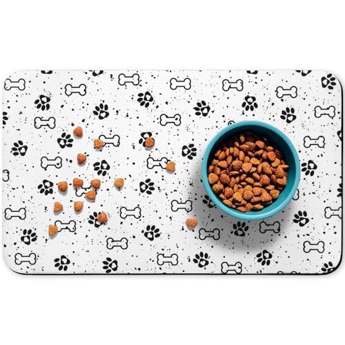 Hundefuttermatten für Böden, wasserdicht, Wassernapf-Matten für Haustiere, saugfähige Matte für Hunde und Katzen, Haustier-Platzsets für Futter und Wasserflecken, 61 x 81,3 cm von Zoeeya