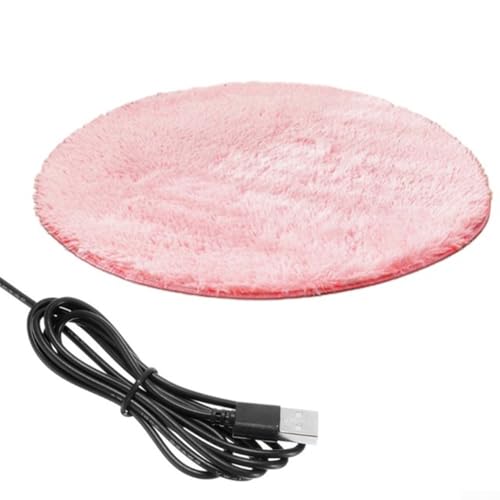 Zoegneer Warme und bequeme elektrische Haustierdecke, 40 cm, isoliertes Leder, wasserdichte Schicht, USB-Aufladung, für kaltes Wetter (Rosa) von Zoegneer