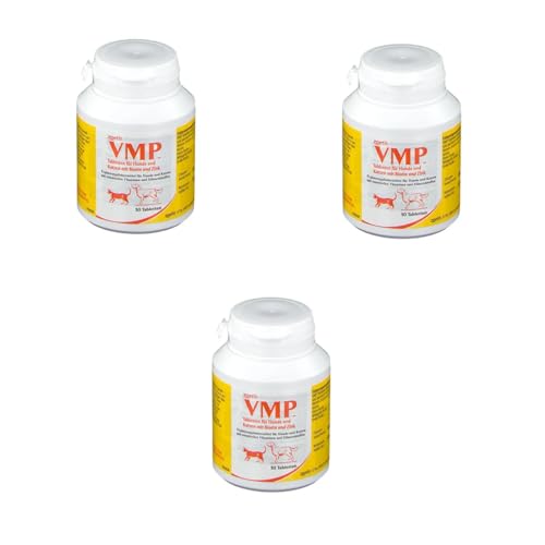 Zoetis VMP Tabletten | 3er Pack | 3 x 50 Tabletten | Für Hunde und Katzen | Ergänzungsfuttermittel mit Proteinen und Mineralstoffen | Für säugende und tragende Muttertiere von Zoetis