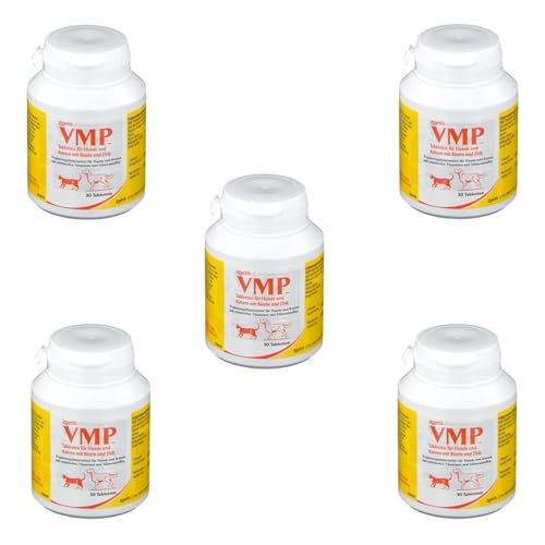 Zoetis VMP Tabletten | 5er Pack | 5 x 50 Tabletten | Für Hunde und Katzen | Ergänzungsfuttermittel mit Proteinen und Mineralstoffen | Für säugende und tragende Muttertiere von Zoetis