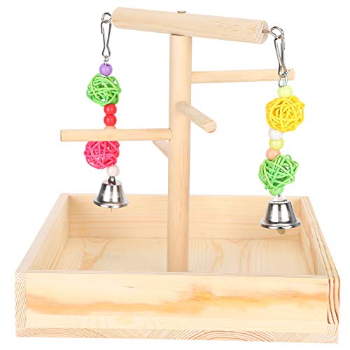 Bird Perch Stand, Solid Wood Parrot Stand, Grinding Claw Sticks Sanded, Birds Cage Perch Toy Pet Training Frame Bird Shelf Standing Stick von Zoeyilan