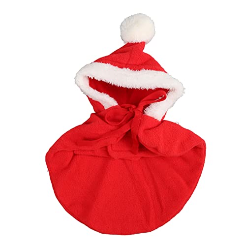 Haustier-Weihnachtskostüm, Welpen-Weihnachtsumhang, Weihnachts-Hunde-Outfit, rotes Weihnachtsmann-Katzenkostüm, lustiges Hunde-Weihnachtskostüm mit Weihnachtsmütze für Katzen und (M) von Zoeyilan