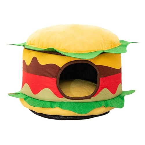 Zoeyilan Cat Bed Cave, Cat Sleeping Bag, Warming Cat Bed House, Cute Hamburger Shape Cat Bed House Detachable Soft Warm Cozy Puppy House for Winter von Zoeyilan