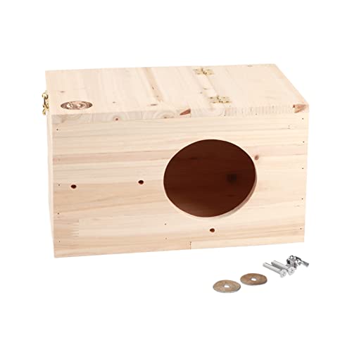 Zoeyilan Haustier-Aufzuchtbox, Vogel-Nistkasten, Kleintier-Versteckhütte, natürlich sicheres Holz für Haustiere, Chinchilla, Eichhörnchen, Paarungs-Aufzuchtbox, Nisthaus, Käfig von Zoeyilan