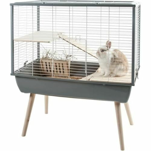 Zolux Käfig Neo Muki große Nagetiere, L 77,5 x T 47,5 x H 87,5 cm, Grau von Zolux