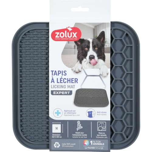 zolux Leckmatte M Silikon Saugnapf 21 x 21 cm grau für Hunde von Zolux