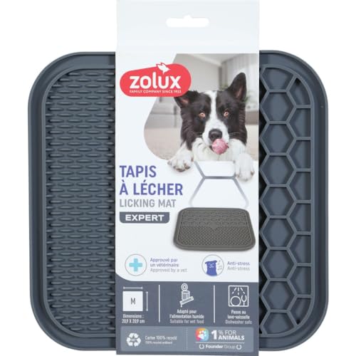 zolux Leckmatte M Silikon Saugnapf 21 x 21 cm grau für Hunde von Zolux