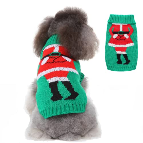 Zomtier Hundepullover Weihnachten Hund Rollkragenpullover Weihnachten Muster Strickwaren warme Haustier Pullover Winter Hund Mantel Hundewelpen Geschenk für klein mittelgroße Hunde von Zomtier