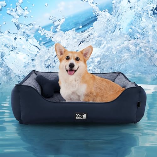 ZonLi Kühlendes Hundebett, Marineblau, 66 x 55,9 x 17,8 cm (L x B x T) von ZonLi