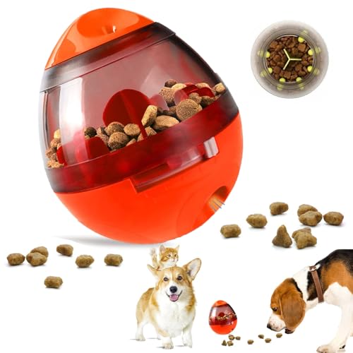 Hundeleckerli-Ball, verstellbarer Leckerli-Dosierball Hundespielzeug, Haustier-Tumbler-Spielzeug, interaktiver langsamer Feeder-Ball, langsamer Feeder-Leckerli-Ball für kleine, mittelgroße Hunde und von Zonadeals