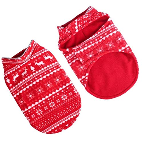 1 Stücke Hund Hund Weihnachten Kleidung Weste Winter Warme Umkehrbare Fleece Hundejacke Mantel Für Katzen Welpen Kleine Hunde (l) von PiniceCore