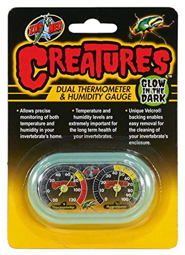 Zoo Med (12 Pack) Creatures Dual Thermometer & Humidity Gauge Glow In The Dark von Zoo Med