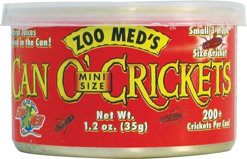 Zoo Med (2 Pack) Can O' Crickets Mini Size Food for Reptile Fish Birds 1.2 Ounce von Zoo Med