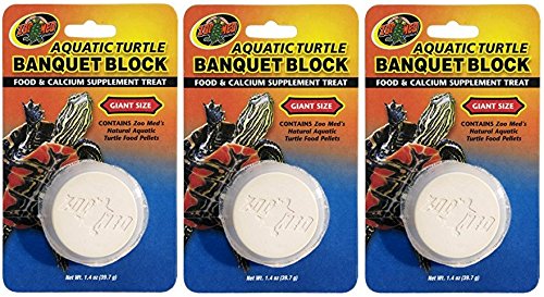 Zoo Med (3 Pack) Aquatic Turtle Giant Banquet Block Food and Calcium Supplement von Zoo Med