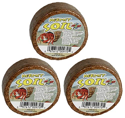 Zoo Med (3 Pack) Hermit Crab Soil Compressed/Expandable Coconut Fiber Substrate von Zoo Med