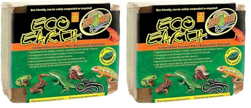 Zoo Med Eco Earth – Natürliches Kokosfaser-Substrat für Terrarien und Reptilien – für Amphibien, Reptilien und Insekten – kompostierbar und recycelbar (6er Pack) von Zoo Med