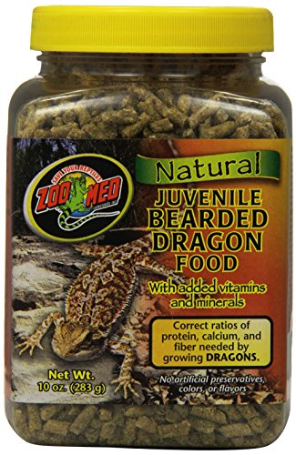 Zoo Med Natural Juvenile Bearded Dragon Food 283g, Futterpellets für Bartagamen von Zoo Med