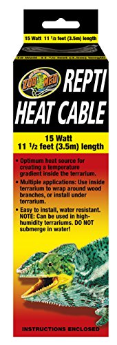 Zoo Med RHC-15E Repti Heat Cable, 15 W, 3.5 m Heizkabel, Wärmequelle im Terrarium von Zoo Med