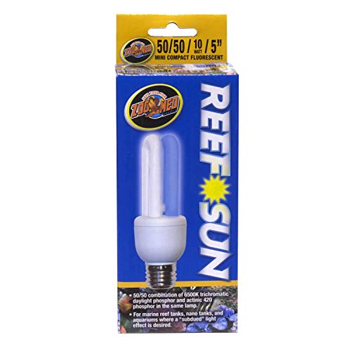 Zoo Med RL-CF1E ReefSun 50/50 Mini Compact Fluorescent, Energiesparlampe für alle Süß-/Meerwasseraquarien von Zoo Med