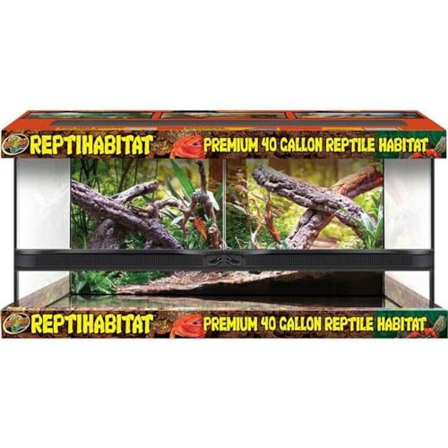 Zoo Med Reptihabitat – Käfig für Reptilien und Amphibien aus Glas und Stahl, mehrseitige Belüftung, mit Kabeldurchführungen, 91 x 46 x 46 cm von Zoo Med