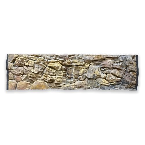 ZooPaul 3D Aquarium Rückwand Struktur Stein 200x60 cm Aquarienhintergrund Hintergrund Terrarium Dekoration von ZooPaul