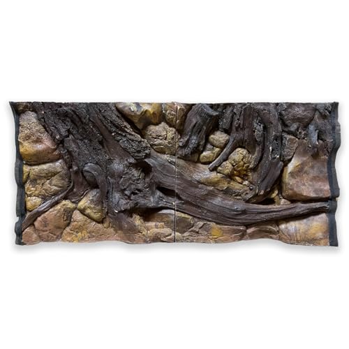 ZooPaul Aquarium Rückwand 3D 120x50cm Terrarium Hintergrund Fels Stein Wurzel Struktur Amazonas NEU von ZooPaul