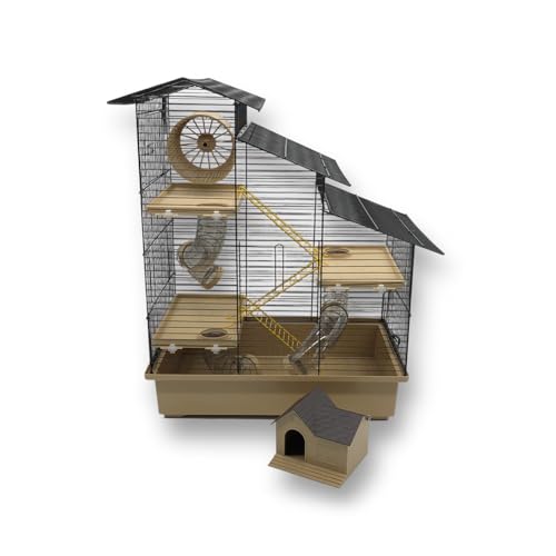 ZooPaul Hamsterkäfig XXL mit Zubehör beige Maus Nager Käfig Burg Treppe Tunnelsystem von ZooPaul