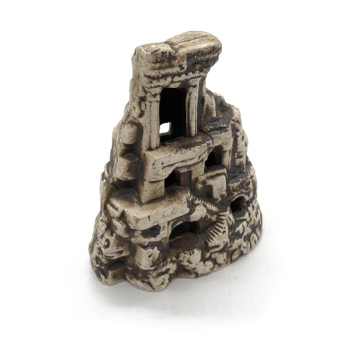 ZooPaul Keramik Deko Dekoration Aquarium Terrarium Ruine Burg Schloss Gebäude 11x8x13cm (L/B/H) von ZooPaul