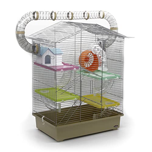 Nagerkäfig CH3 XXL Zubehör Tunnelsystem Chrome Bunt Beige Maus Hamster Käfig von ZooPaul