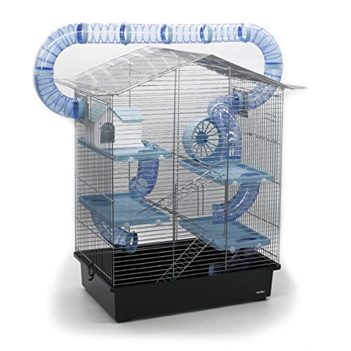 ZooPaul Nagerkäfig CH3 XXL Zubehör Tunnelsystem Chrome Schwarz Blau Maus Hamster Käfig von ZooPaul