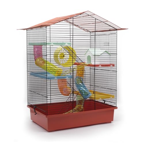 ZooPaul Nagerkäfig Käfig XXL ca 67x49x32cm mit Zubehör bunt Maus Hamster Käfig Ratte NEU von ZooPaul