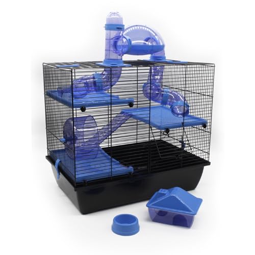 Nagerkäfig Rufus Schwarz Blau 45x50x33cm Käfig Hamster Maus Rennmaus Zubehör NEU von ZooPaul