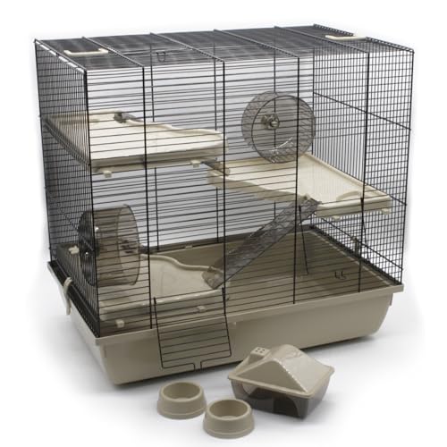 ZooPaul Premium Nagerkäfig XXL Kleintiere beige inkl. Zubehör 60x36x54 cm Maus Hamsterkäfig von ZooPaul