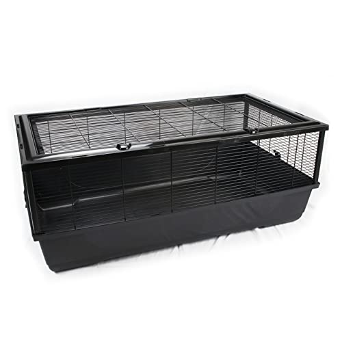 ZooPaul Premium XXL Hasenkäfig Bernie 100cm Meerschweinchen Kaninchenkäfig Hamster Käfig schwarz von ZooPaul