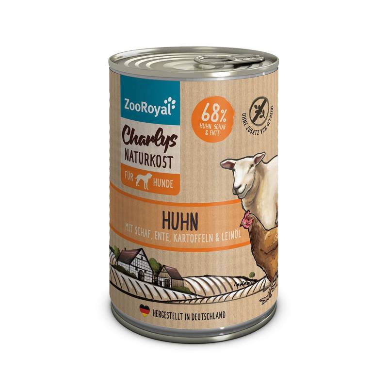 ZooRoyal Charlys Naturkost Huhn mit Schaf, Ente, Kartoffeln & Leinöl 6x400g von ZooRoyal Charlys Naturkost