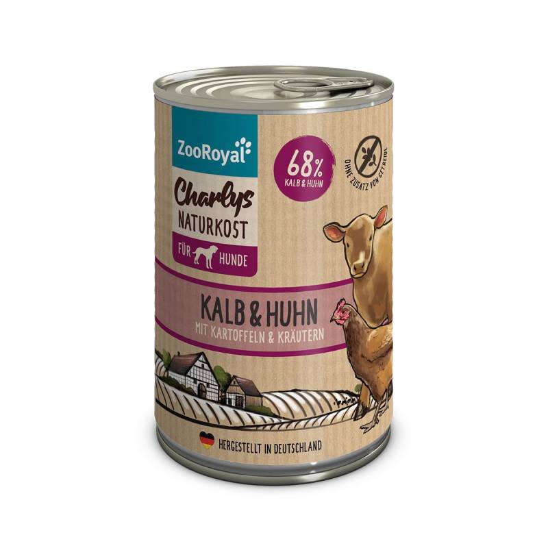 ZooRoyal Charlys Naturkost Kalb, Huhn, Kartoffeln, Kräuter 400g von ZooRoyal Charlys Naturkost