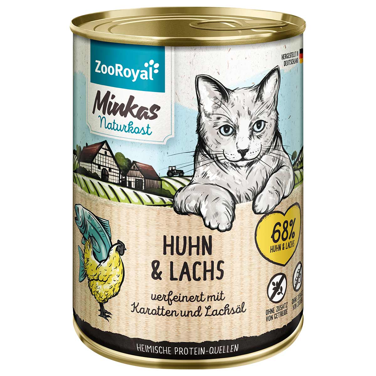 ZooRoyal Minkas Naturkost Huhn und Lachs mit Karotten 12x400g von ZooRoyal Minkas Naturkost