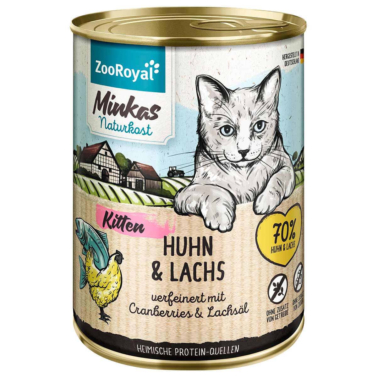 ZooRoyal Minkas Kitten Huhn und Lachs 400g von ZooRoyal Minkas Naturkost