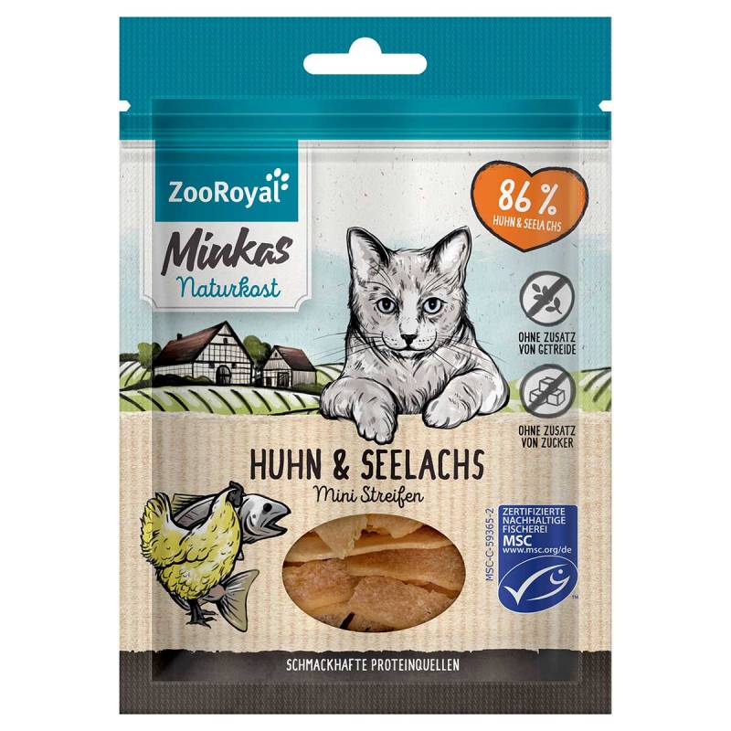 ZooRoyal Minkas Naturkost Mini Streifen Huhn & Seelachs 50g von ZooRoyal Minkas Naturkost