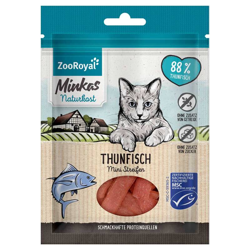 ZooRoyal Minkas Naturkost Mini Streifen Thunfisch 50g von ZooRoyal Minkas Naturkost