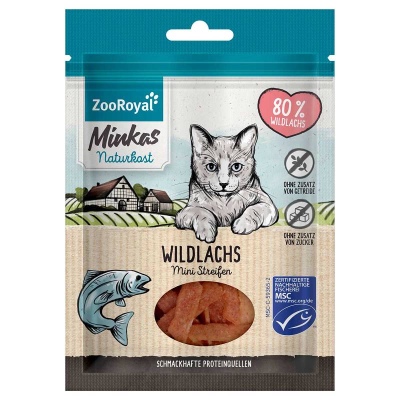 ZooRoyal Minkas Naturkost Mini Streifen Wildlachs 50g von ZooRoyal Minkas Naturkost