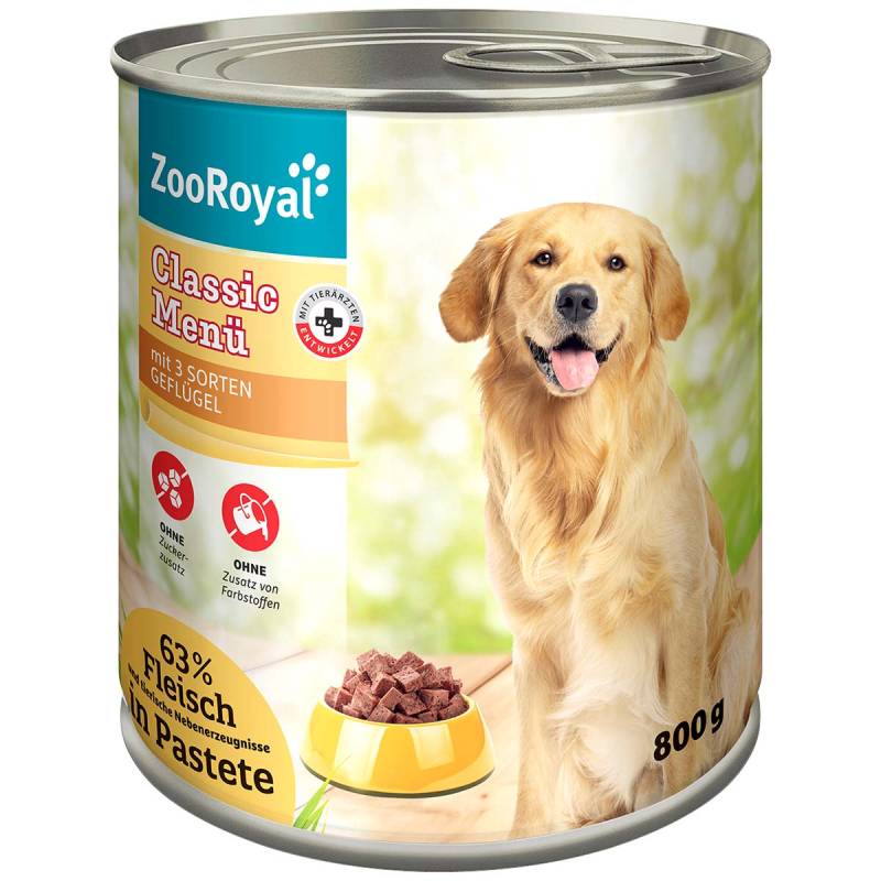 ZooRoyal Classic Menü mit 3 Sorten Geflügel 800g von ZooRoyal