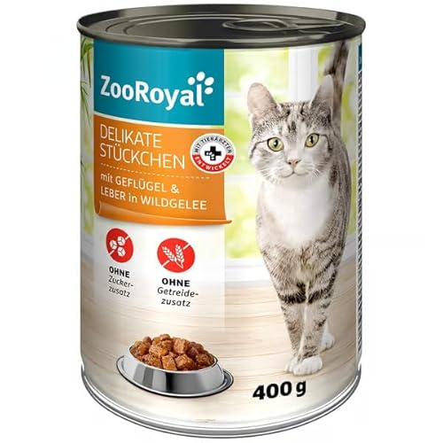 ZooRoyal Delikate Stückchen Geflügel und Leber 6x400g katzenfutter dosenfutter tiernahrung von ZooRoyal