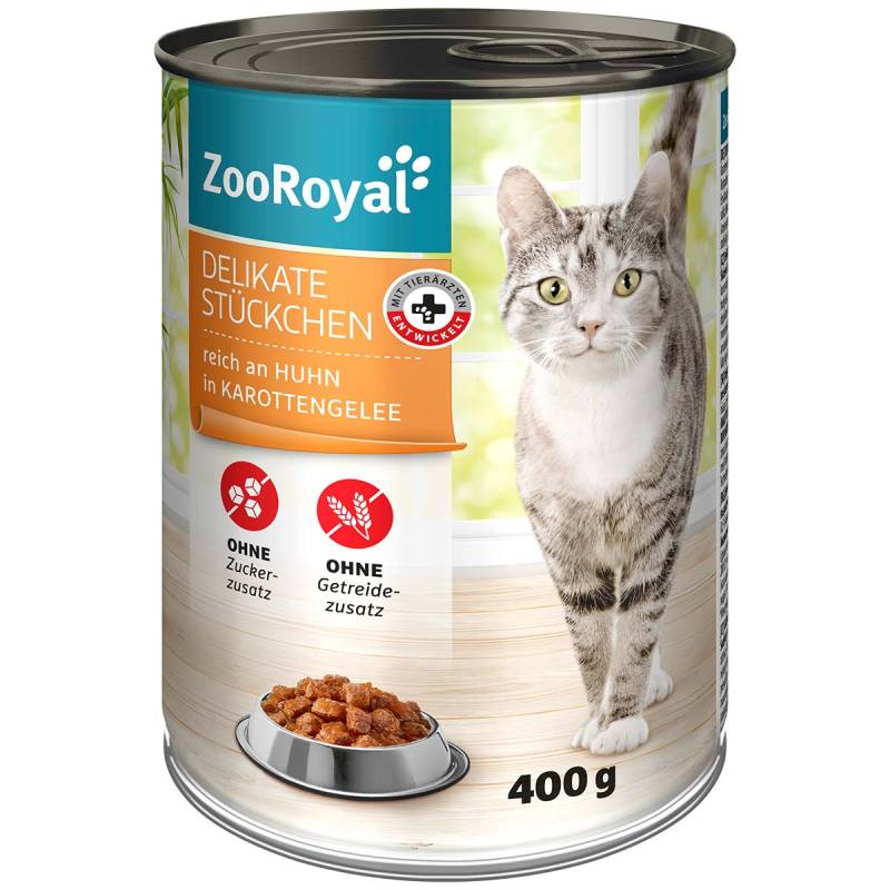 ZooRoyal Delikate Stückchen mit Hühnchen in Karottengelee 12x400g von ZooRoyal