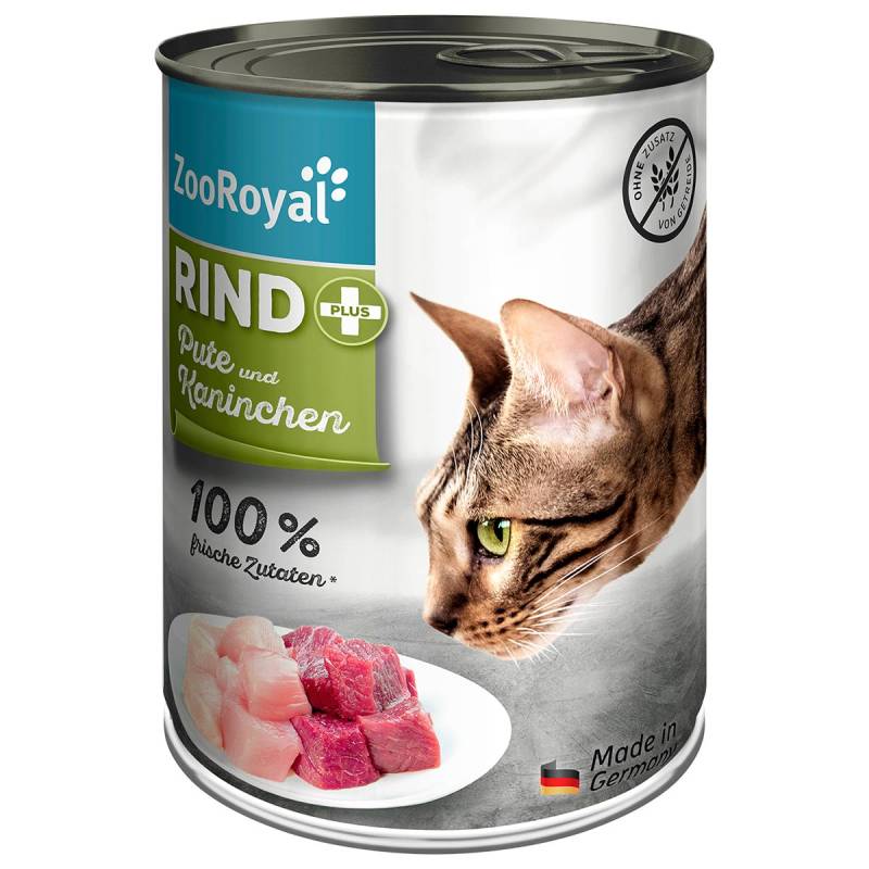 ZooRoyal Katze Rind + Pute & Kaninchen 6x400g von ZooRoyal