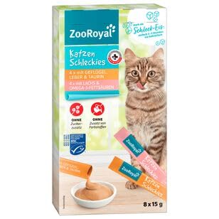 ZooRoyal Katzen Schleckies Geflügel, Leber & Lachs, 11er Pack (11 x 120g) von ZooRoyal