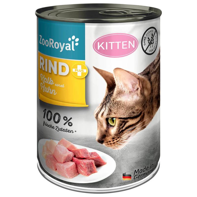 ZooRoyal Kitten Rind + Kalb & Huhn 12x400g von ZooRoyal