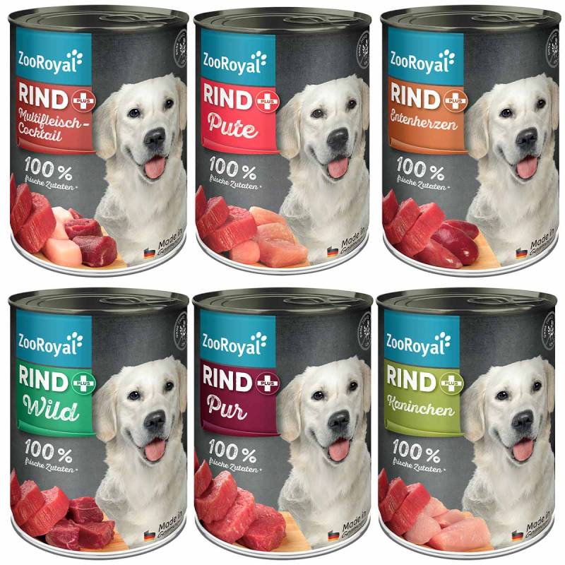 ZooRoyal Rind+ Mixpaket Hund 6x400g von ZooRoyal