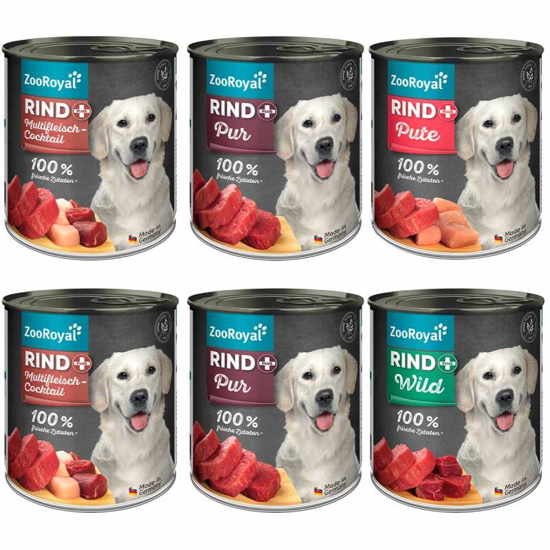 ZooRoyal Rind+ Mixpaket Hund 6x800g von ZooRoyal