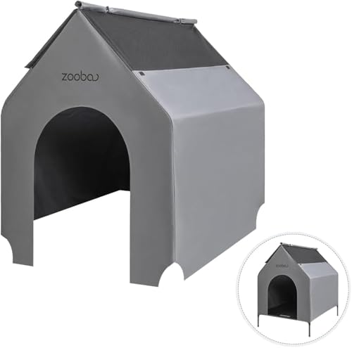 Zooba Robuste Hundehausabdeckung, 71,1 cm, wasserdicht und UV-beständig, 600D-Oxford-Gewebe, Überdachung für Hundehütten im Freien, nur Abdeckung, passend für 91,4 x 76,2 x 111,8 cm große Häuser – von Zooba